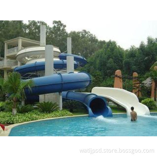 Fiberglass Closed spiral water slide , swimming pool water